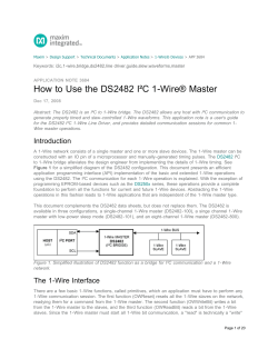 How to Use the DS2482 I²C 1-Wire® Master