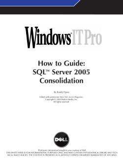 How to Guide: SQL Server 2005 Consolidation