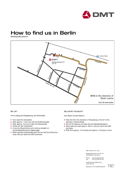 How to find us in Berlin A113 Berlin centre