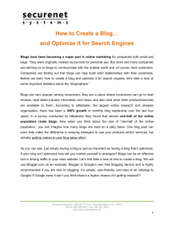 How to Create a Blog… and Optimize it for Search Engines
