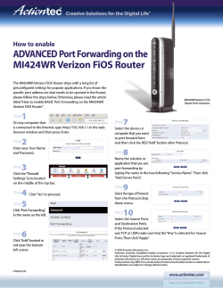 ADVANCED Port Forwarding on the MI424WR Verizon FiOS Router How to enable