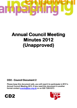 Annual Council Meeting Minutes 2012 (Unapproved)