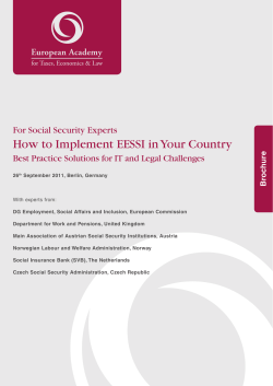 How to Implement EESSI in Your Country For Social Security Experts hure