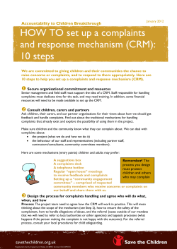 HOW TO set up a complaints and response mechanism (CRM): 10 steps
