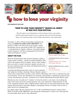 “HOW TO LOSE YOUR VIRGINITY” MAKES U.S. DEBUT