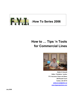 How to … Tips ‘n Tools for Commercial Lines