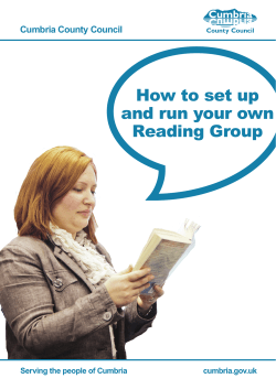 How to set up and run your own Reading Group Cumbria County Council