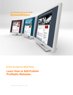 DomainDEVpro Learn How to Self-Publish Profitable Websites Developing Domains With