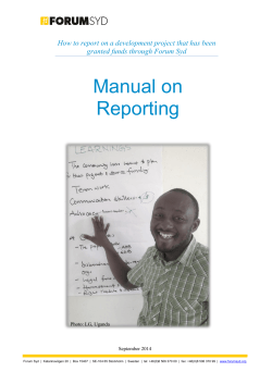 Manual on Reporting granted funds through Forum Syd