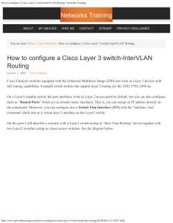Networks Training How to configure a Cisco Layer 3 switch-InterVLAN Routing