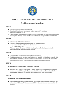 HOW TO TENDER TO SUTHERLAND SHIRE COUNCIL