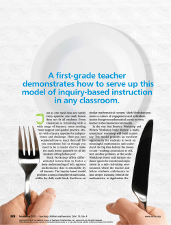 A ﬁ rst-grade teacher demonstrates how to serve up this