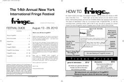 HOW TO The 14th Annual New York International Fringe Festival