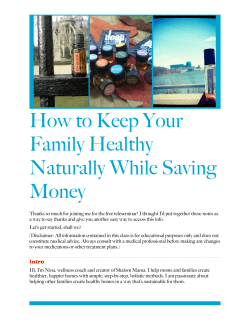 How to Keep Your Family Healthy Naturally While Saving Money