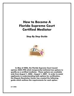 How to Become A Florida Supreme Court Certified Mediator