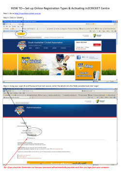 HOW TO—Set up Online Registration Types &amp; Activating in2CRICKET Centre