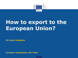 How to export to the European Union?  EU Export Helpdesk