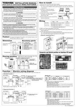 How to install INSTALLATION MANUAL Power peak-cut control board MODEL:TCB-PCDM2E