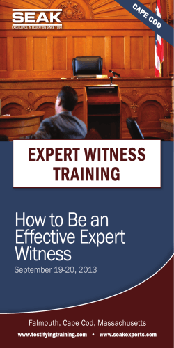 How to Be an Effective Expert Witness EXPERT WiTnEss