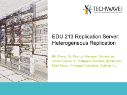 EDU 213 Replication Server: Heterogeneous Replication