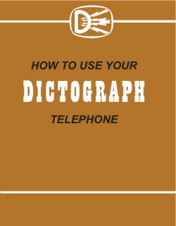 HOW TO USE YOUR TELEPHONE 1