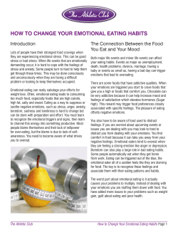 HOW TO CHANGE YOUR EMOTIONAL EATING HABITS Introduction