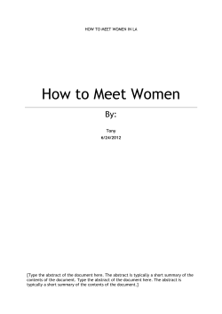 How to Meet Women By:
