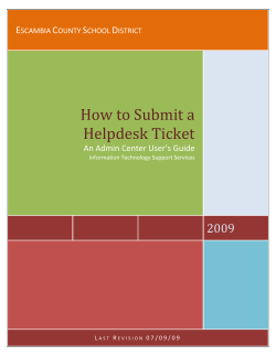 How to Submit a Helpdesk Ticket 2009 E