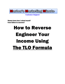 How to Reverse Engineer Your Income Using The TLO Formula