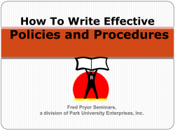 How To Write Effective Policies and Procedures