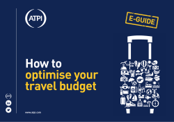 How to optimise your travel budget E-GUIDE