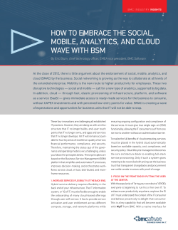 HOW TO EMBRACE THE SOCIAL, MOBILE, ANALYTICS, AND CLOUD WAVE WITH BSM