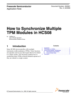 How to Synchronize Multiple TPM Modules in HCS08 1 Introduction