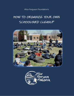 HOW TO ORGANIZE YOUR OWN SCHOOLYARD CLEANUP Alice Ferguson Foundation’s