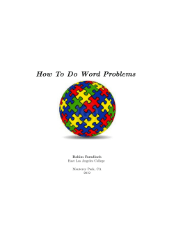 How To Do Word Problems Rahim Faradineh East Los Angeles College