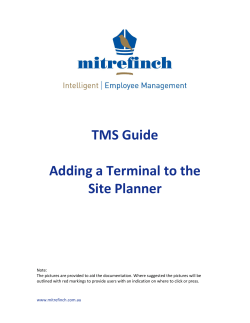 TMS Guide Adding a Terminal to the Site Planner