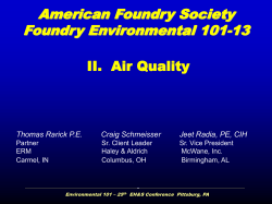 American Foundry Society Foundry Environmental 101-13  II.  Air Quality