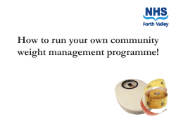 How to run your own community weight management programme!