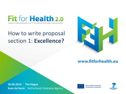 How to write proposal Excellence?  26.06.2014