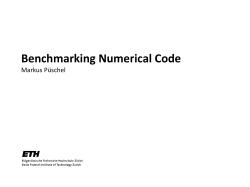 Benchmarking Numerical Code Markus Püschel