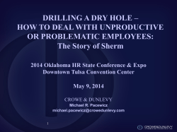 DRILLING A DRY HOLE – HOW TO DEAL WITH UNPRODUCTIVE