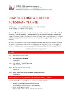 HOW TO BECOME A CERTIFIED AUTOGRAPH TRAINER
