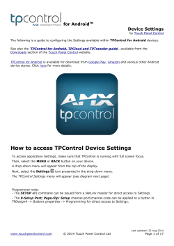 How to access TPControl Device Settings f Device Settings