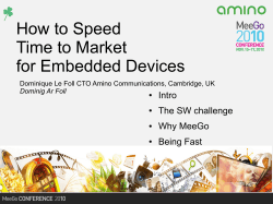 How to Speed Time to Market for Embedded Devices Intro