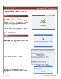 HOW TO GET STARTED in ParentVUE  Create your ParentVUE account