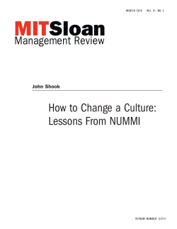 How to Change a Culture: Lessons From NUMMI John Shook