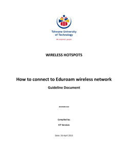 How to connect to Eduroam wireless network WIRELESS HOTSPOTS Guideline Document