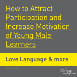 How to Attract Participation and Increase Motivation of Young Male