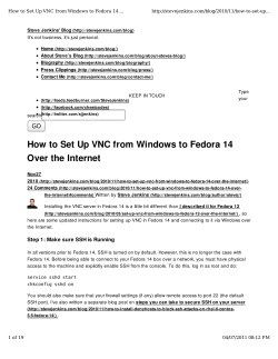How to Set Up VNC from Windows to Fedora 14 ...  Steve Jenkins' Blog