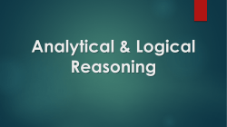 Analytical &amp; Logical Reasoning